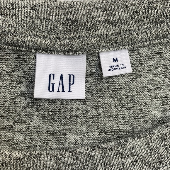 Gap 3/4 Length Velvet Puff Long Sleeve Knit Shirt Silver Holiday Blouse Medium - Picture 8 of 9